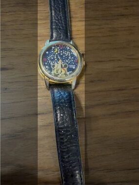 Gold-Tone Disney Mickey Mouse Night Sky Watch with Black Strap
